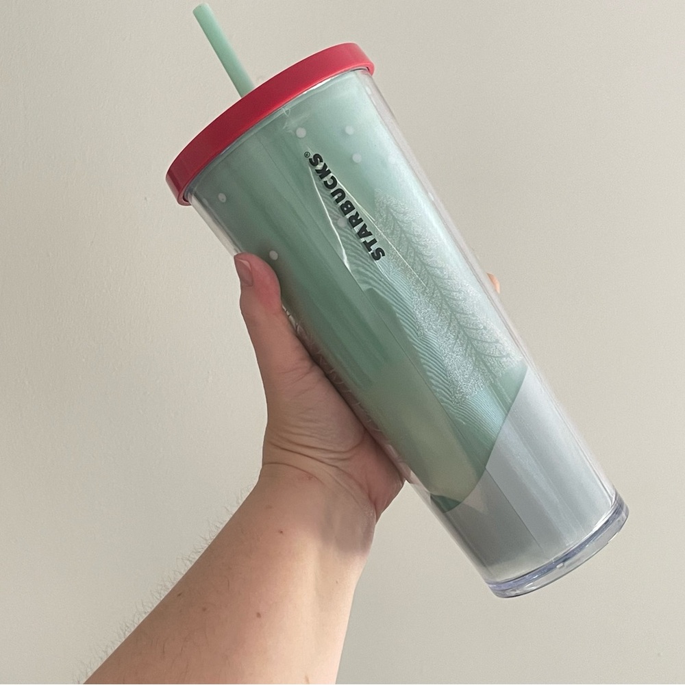 Starbucks 2018 gnomes minty green Cold cup glitter Tumbler Christmas venti
